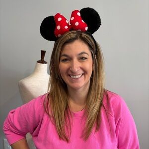 Disneyland/Walt Disneyworld Black Minnie Polka Dot Bow Headband‎